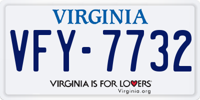 VA license plate VFY7732