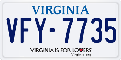 VA license plate VFY7735