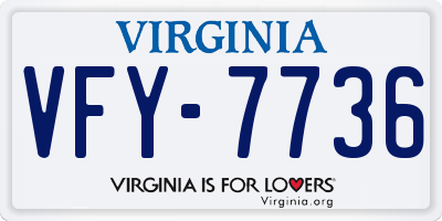 VA license plate VFY7736