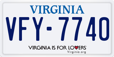 VA license plate VFY7740