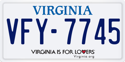 VA license plate VFY7745