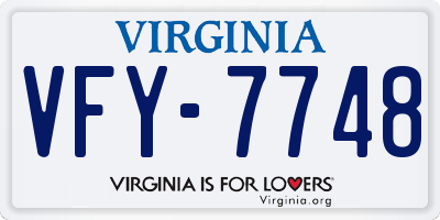 VA license plate VFY7748