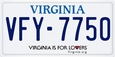 VA license plate VFY7750
