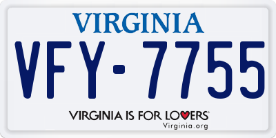 VA license plate VFY7755