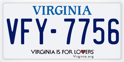 VA license plate VFY7756