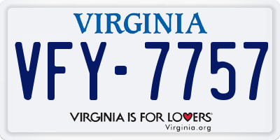 VA license plate VFY7757