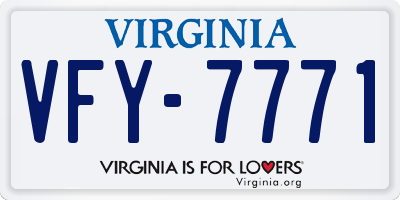 VA license plate VFY7771