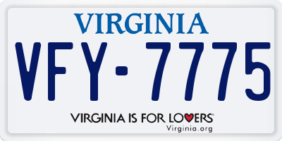 VA license plate VFY7775