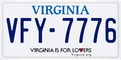 VA license plate VFY7776