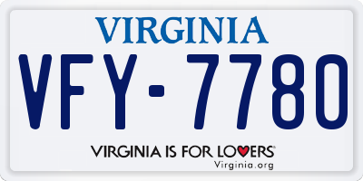VA license plate VFY7780