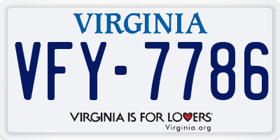 VA license plate VFY7786