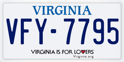 VA license plate VFY7795