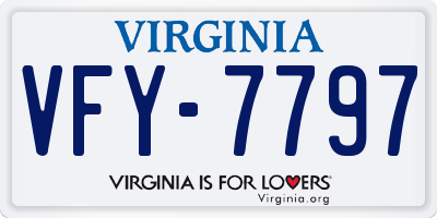VA license plate VFY7797