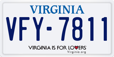 VA license plate VFY7811