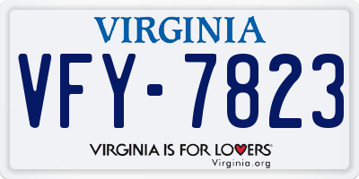 VA license plate VFY7823