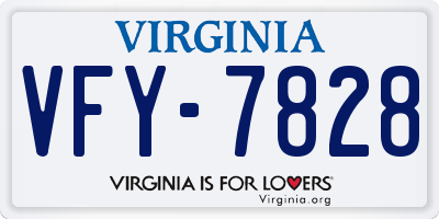 VA license plate VFY7828