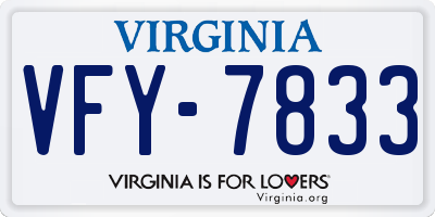 VA license plate VFY7833