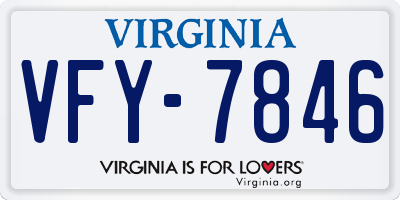 VA license plate VFY7846
