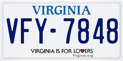 VA license plate VFY7848