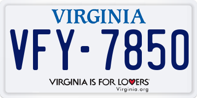 VA license plate VFY7850