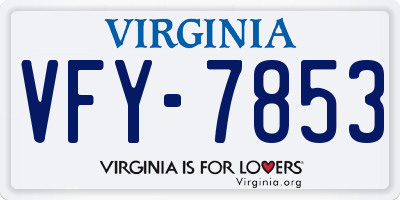 VA license plate VFY7853