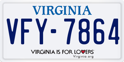 VA license plate VFY7864