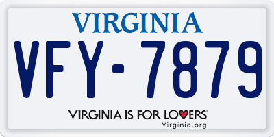 VA license plate VFY7879