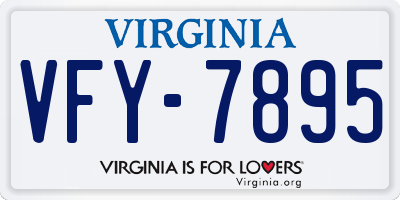 VA license plate VFY7895