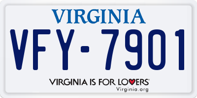 VA license plate VFY7901