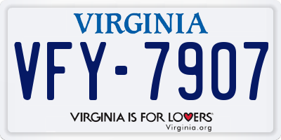 VA license plate VFY7907