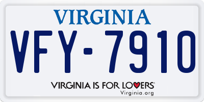 VA license plate VFY7910