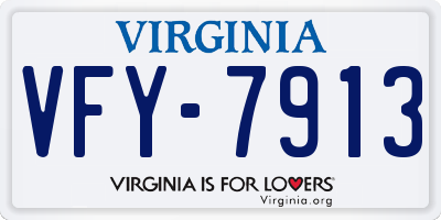 VA license plate VFY7913