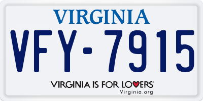 VA license plate VFY7915