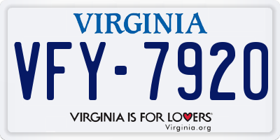 VA license plate VFY7920