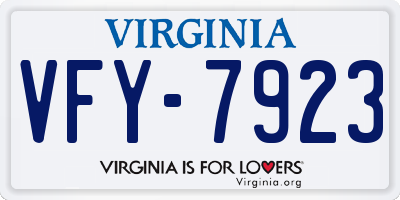 VA license plate VFY7923