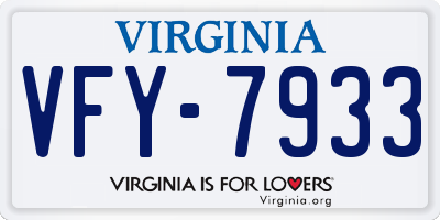 VA license plate VFY7933