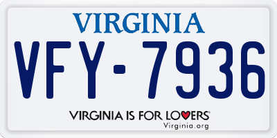 VA license plate VFY7936