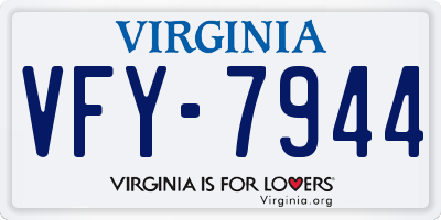 VA license plate VFY7944