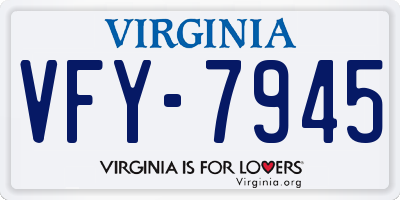 VA license plate VFY7945