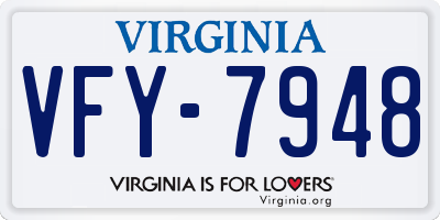 VA license plate VFY7948