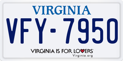 VA license plate VFY7950