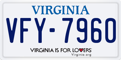 VA license plate VFY7960