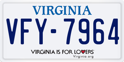 VA license plate VFY7964