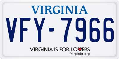 VA license plate VFY7966