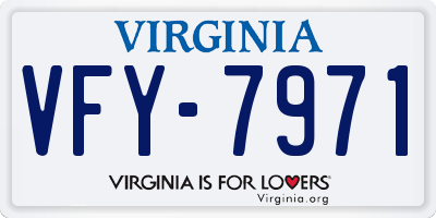 VA license plate VFY7971