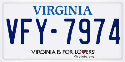 VA license plate VFY7974