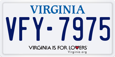 VA license plate VFY7975