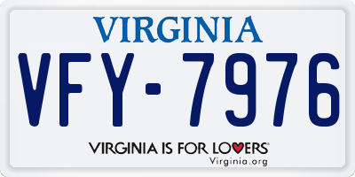 VA license plate VFY7976