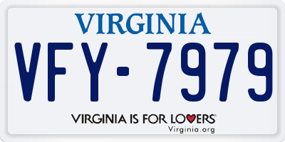 VA license plate VFY7979