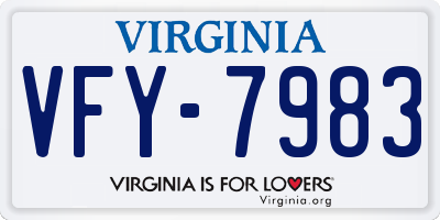 VA license plate VFY7983